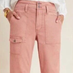 Anthropologie The Wanderer Dusty Pink Cargo Straight Leg Pants